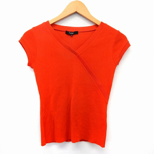 V-Neck - 【中古】エムプルミエ M-Premier ニット カットソー 半袖 Vネック シンプル 38 レッド 赤 /ST15 レディース 【ベクトル 古着】 200507 ブランド古着ベクトルプレミアム店