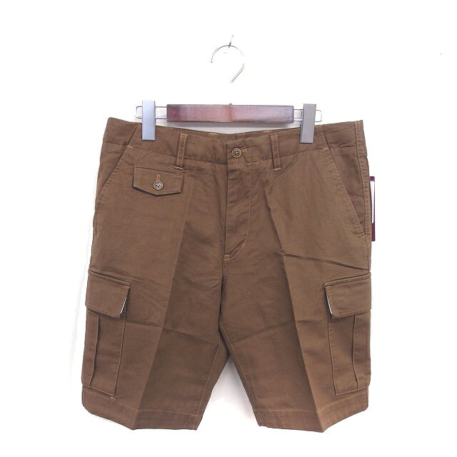 【中古】未使用品 タケオキクチ TAKEO KIKUCHI タグ付き パンツ ハーフ カーゴ ジップフライ L 茶 ブラウン /TT メンズ 【ベクトル 古着】 251205