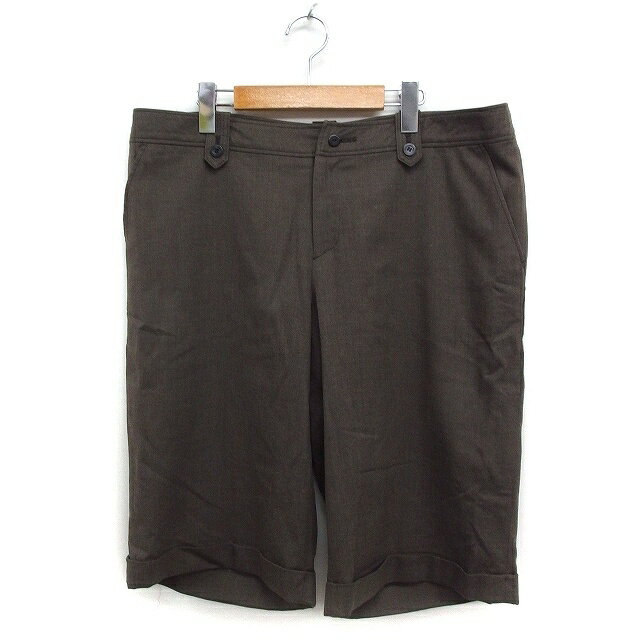 【中古】23区 オンワード樫山 ショートパンツ ハーフパンツ ロールアップ 無地 カシミヤ混 ウール大きいサイズ 50 ブラウン 茶 /FT49 レディース 【ベクトル 古着】 250512