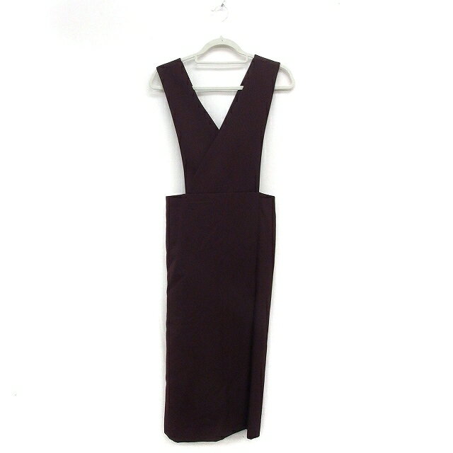 【中古】ドレステリア DRESSTERIOR ジャンパースカート ロング丈 クロス 無地 ウール 38 ダークブラウン 茶 /FT8 レディース 【ベクトル 古着】 250514