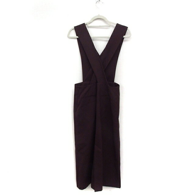 【中古】ドレステリア DRESSTERIOR ジャンパースカート ロング丈 クロス 無地 ウール 38 ダークブラウン 茶 /FT8 レディース 【ベクトル 古着】 250514