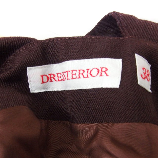 【中古】ドレステリア DRESSTERIOR ジャンパースカート ロング丈 クロス 無地 ウール 38 ダークブラウン 茶 /FT8 レディース 【ベクトル 古着】 250514