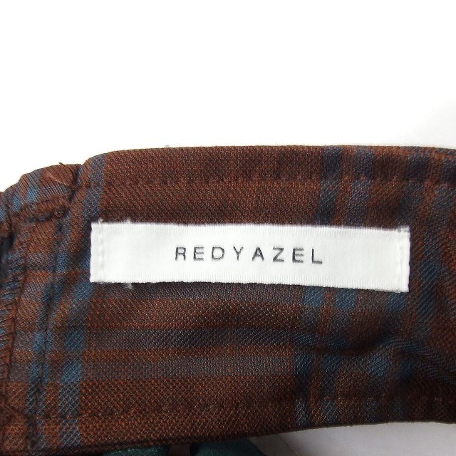 【中古】レディアゼル REDYAZEL チェック サロペットパンツ 配色サスペンダー ワイドパンツ S ブラウン 茶 /FT12 レディース 【ベクトル 古着】 250514
