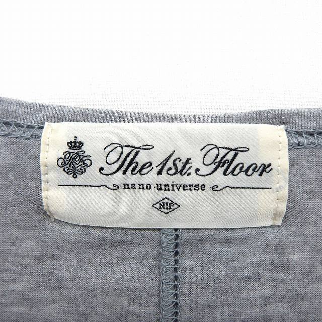 【中古】ナノユニバース nano universe カットソー Tシャツ 七分袖 無地 シンプル テールカット F グレー /ST36 レディース 【ベクトル 古着】 200612 ブランド古着ベクトルプレミアム店