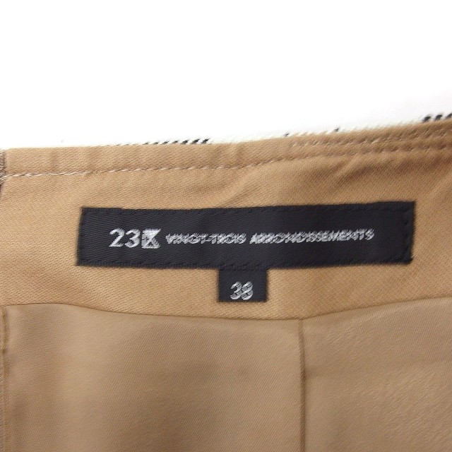 【中古】23区 オンワード樫山 チェック タイトスカート ひざ下丈 ミディ丈 スリット ウール混 38 ブラウン 茶 /FT26 レディース 【ベクトル 古着】 250501 auc-vector-20286214 ブランド古着の買取販売ベクトル サンプル画像3