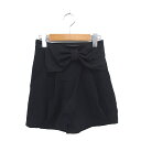 【中古】ダブルスタンダードクロージング ダブスタ DOUBLE STANDARD CLOTHING VANILLA CouTURE キュロット ショート パンツ リボン 36 黒 ブラック /TT レディース 【ベクトル 古着】 250503