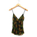 【中古】ジェイクルー J.CREW パイナップル柄 シルク キャミソール 2 ネイビー 紺 /FT42 レディース 【ベクトル 古着】 250507