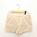 【中古】未使用品 インデックス INDEX タグ付き パンツ キュロット ショート ジップフライ 薄手 無地 シンプル S 薄茶 ベージュ /TT26 レディー...