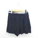 【中古】未使用品 インデックス INDEX タグ付き パンツ キュロット ショート ベルト ロールアップ ジップフライ L 紺 ネイビー /TT44 レディース...
