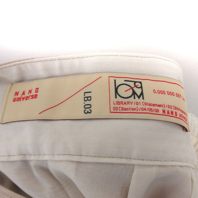 【中古】ナノユニバース nano universe LB.03 ハーフ ショート パンツ センタープレス 薄手 サイドジップ 2 ベージュ 薄茶 /TT レディース 【ベクトル 古着】 250507 auc-vector-20290860 ブランド古着の買取販売ベクトル サンプル画像3