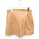 【中古】インデックス INDEX タグ付き パンツ キュロット ショート フェイクレザー 合成皮革 無地 シンプル M 茶 ベージュ /TT16 レディース 【ベクトル 古着】 200606 ブランド古着ベクトルプレミアム店