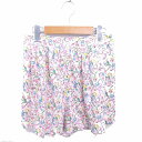 【中古】未使用品 インデックス INDEX タグ付き キュロット ショート パンツ 花柄 サイドジップ L 薄茶 ライトベージュ ピンク /TT15 レディース 【ベクトル 古着】 220509