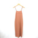 【中古】ユニクロ UNIQLO サロペット オールインワン パンツ ロング 薄手 S ベージュ 茶 /TT レディース 【ベクトル 古着】 250515