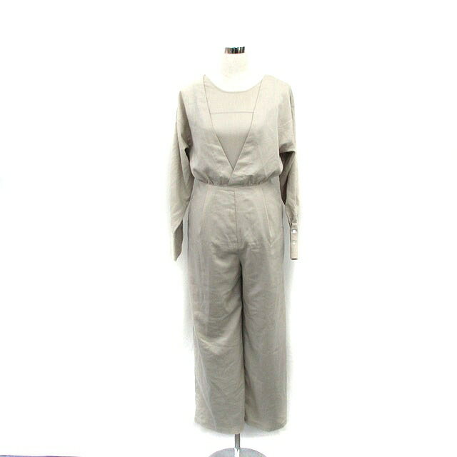 【中古】テント TENTO 2way オールインワン 長袖 タック シンプル 36 ベージュ /KT1 レディース 【ベク..