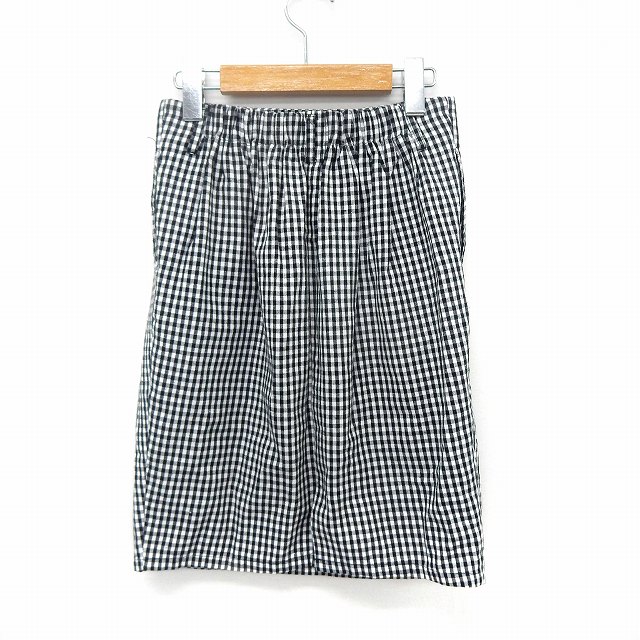 【中古】ケイビーエフ KBF アーバンリサーチ スカート タイト 膝丈 チェック ウエストゴム F ブラック /ST9 レディース 【ベクトル 古着】 200706 ブランド古着ベクトルプレミアム店