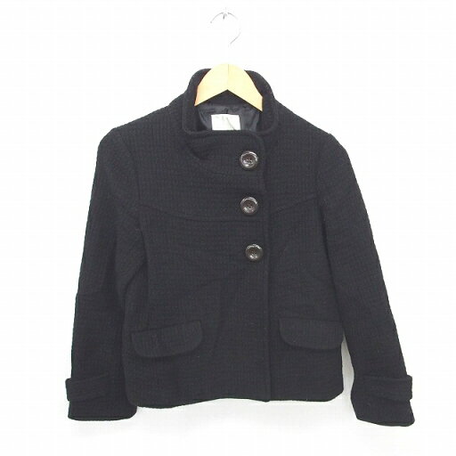 【中古】オリーブデオリーブ OLIVE des OLIVE ジャケット アウター スタンドカラー 総裏地 ウール 長袖 黒 ブラック /TT23 レディース 【ベクトル 古着】 200923 ブランド古着ベクトルプレミアム店 【中古】オリーブデオリーブ OLIVE des OLIVE ジャケット アウター スタンドカラー 総裏地 ウール 長袖 黒 ブラック /TT23 レディース 【ベクトル 古着】 200923 ブランド古着ベクトルプレミアム店