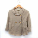 【中古】ストロベリーフィールズ STRAWBERRY-FIELDS ジャケット アウター ブレザー ダブルボタン 丸襟 ベージュ /ST32 レディース 【ベクトル 古着】 200824 ブランド古着ベクトルプレミアム店