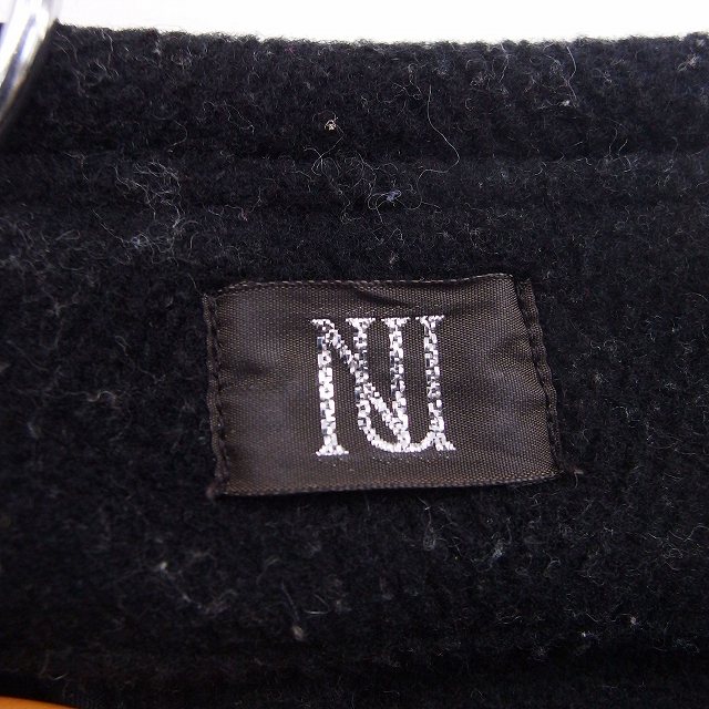 【中古】NU コート アウター ステンカラー ダブルボタン ポケット 38 ブラック /ST55 レディース 【ベクトル 古着】 200831 ブランド古着ベクトルプレミアム店