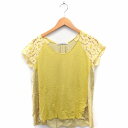 【中古】スピック&スパン Spick&Span Tシャツ カットソー レース 丸首 半袖 サテン イエロー 黄 /FT9 レディース 【ベクトル 古着】 200911 ブランド古着ベクトルプレミアム店(4)