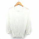【中古】フューレン Fuhlen ニット セーター 長袖 Vネック シンプル 透け感 38 ホワイト /ST32 レディース 【ベクトル 古着】 200801 ブランド古着ベクトルプレミアム店(4)