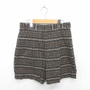 【中古】アパートバイローリーズ apart by lowrys パンツ キュロット ハーフ チェック ジップフライ 厚手 L 茶 ブラウン /TT21 レディー...