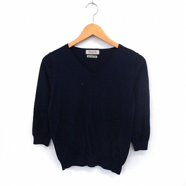 V-Neck - 【中古】スピック&スパン Spick&Span ニット セーター プルオーバー 長袖 Vネック 無地 シンプル ネイビー /ST35 レディース 【ベクトル 古着】 200829 ブランド古着ベクトルプレミアム店