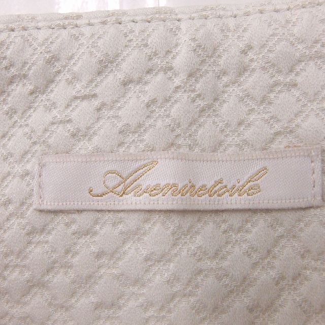 【中古】アベニールエトワール Aveniretoile スカート 台形 ひざ丈 ビジューボタン ジップ 38 ホワイト 白 /FT14 レディース 【ベクトル 古着】 200808 ブランド古着ベクトルプレミアム店