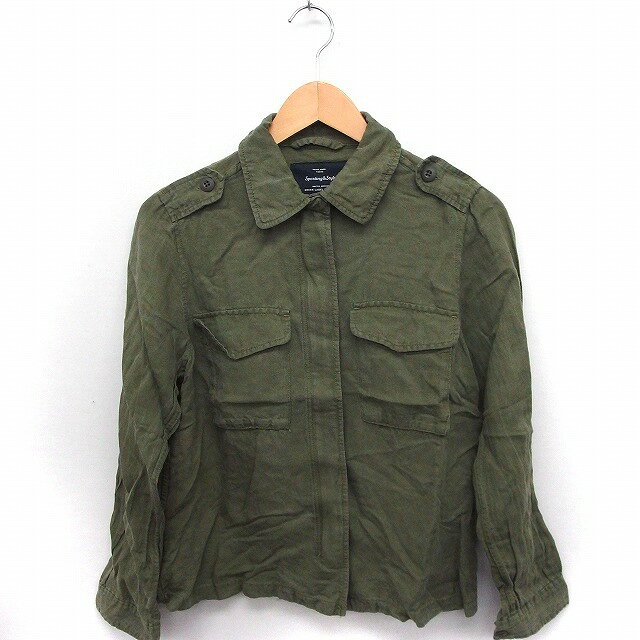 【中古】グリーンレーベルリラクシング ユナイテッドアローズ green label relaxing ジャケット アウター ミリタリー 長袖 麻 カーキ /FT28 レディース 【ベクトル 古着】 200725 ブランド古着ベクトルプレミアム店ブランドグリーンレーベルリラクシング ユナイテッドアローズ green label relaxing表記サイズ実寸サイズをご確認ください。実寸サイズ肩幅：約37cm　身幅：約48cm　袖丈：約57cm　着丈：約57cm　　素材麻53％、リヨセル47％色カーキ ※色に関してはこの商品の出品者の主観で判断しておりますので、カタログや正規のカラーとは言い回しが異なる場合があります。仕様ジップアップ状態USEDです。使用感、着用感はございますが、特に目立ったダメージはなく着用に問題ありません。 ※中古品を扱っているため、元の商品のデザインや形状が全て把握できかねますので、予めご了承下さい。 ※神経質な方はご遠慮下さい。商品のお問い合わせの回答を休止しております。＊各商品ページの商品詳細等をご確認の上ご購入ください。【中古】グリーンレーベルリラクシング ユナイテッドアローズ green label relaxing ジャケット アウター ミリタリー 長袖 麻 カーキ /FT28 レディース 【ベクトル 古着】 200725 ブランド古着ベクトルプレミアム店状態ランク　”AB”詳細については、下記および「状態ランクについて」ページをご覧ください。未使用・新品の商品ほぼ新品同様の商品使用感が少なく、かなり状態の良い商品使用感はあるが、傷や汚れの少ない商品使用感の他、傷や汚れが見られる商品かなり大きな傷みがある難あり商品※S〜CランクはUSED品となりますので、使用感をご理解の上でご入札下さい。状態ランクについてinformationブランドグリーンレーベルリラクシング ユナイテッドアローズ green label relaxing表記サイズ実寸サイズをご確認ください。実寸サイズ肩幅：約37cm　身幅：約48cm　袖丈：約57cm　着丈：約57cm　　素材麻53％、リヨセル47％色カーキ ※色に関してはこの商品の出品者の主観で判断しておりますので、カタログや正規のカラーとは言い回しが異なる場合があります。仕様ジップアップ状態USEDです。使用感、着用感はございますが、特に目立ったダメージはなく着用に問題ありません。 ※中古品を扱っているため、元の商品のデザインや形状が全て把握できかねますので、予めご了承下さい。 ※神経質な方はご遠慮下さい。商品のお問い合わせの回答を休止しております。＊各商品ページの商品詳細等をご確認の上ご購入ください。本商品は一点物です他サイトや店舗にて販売している商品です。多少のお時間差にて欠品になることもございます。予めご了承頂ますようお願い致します。ベクトル・サイズガイドはこちらこの商品と同じブランドの商品を見る