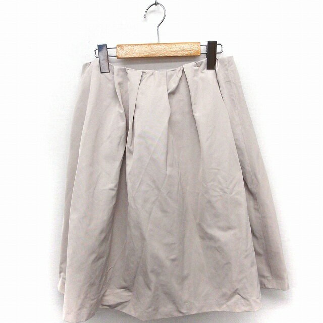 【中古】スピック＆スパン ノーブル Spick&Span Noble スカート ギャザー フレア ひざ丈 無地 シンプル 38 ベージュ /FT25 レディース 【ベクトル 古着】 200815 ブランド古着ベクトルプレミアム店