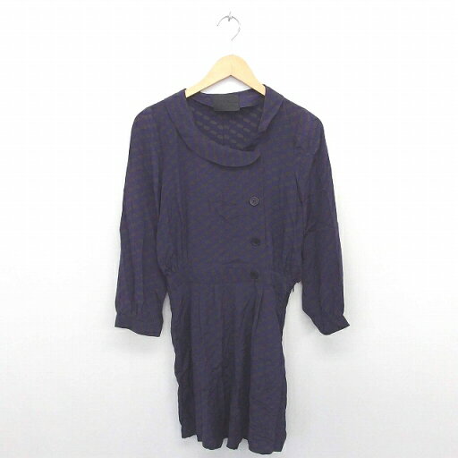 【中古】NO.6 STORE オールインワン 膝下丈 クロップド パンツ 総柄 プリント シルク 長袖 1 紫 パープル /TT56 レディース 【ベクトル 古着】 200813 ブランド古着ベクトルプレミアム店 【中古】NO.6 STORE オールインワン 膝下丈 クロップド パンツ 総柄 プリント シルク 長袖 1 紫 パープル /TT56 レディース 【ベクトル 古着】 200813 ブランド古着ベクトルプレミアム店