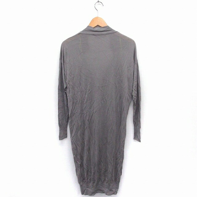 【中古】Qusssio カーディガン ニット 長袖 ロング 無地 シンプル F グレー /FT6 レディース 【ベクトル 古着】 200813 ブランド古着ベクトルプレミアム店