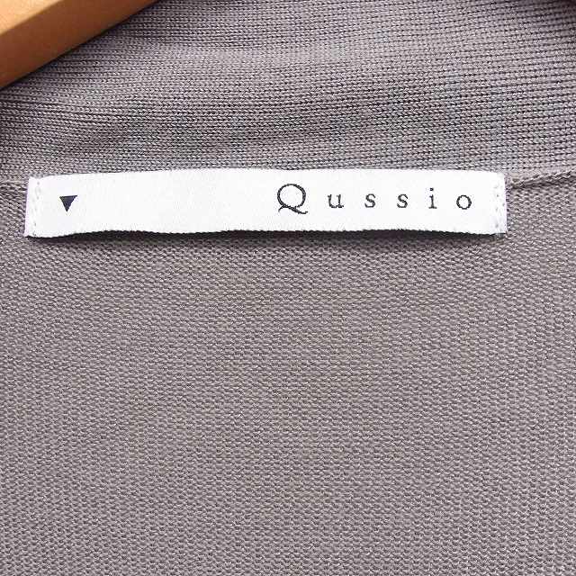 【中古】Qusssio カーディガン ニット 長袖 ロング 無地 シンプル F グレー /FT6 レディース 【ベクトル 古着】 200813 ブランド古着ベクトルプレミアム店