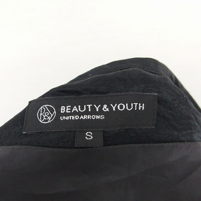 【中古】B&Y ユナイテッドアローズ BEAUTY&YOUTH ビューティー&ユース スカート フレア ひざ丈 チェック ウール S チャコールグレー ブラック 灰 黒 /TT27 レディース 【ベクトル 古着】 200808 ブランド古着ベクトルプレミアム店