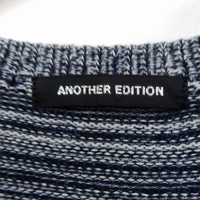 【中古】アナザーエディション ANOTHER EDITION アローズ チュニック ニット 長袖 Vネック 長袖 ボーダー ネイビー 紺 /ST45 レディース 【ベクトル 古着】 200806 ブランド古着ベクトルプレミアム店
