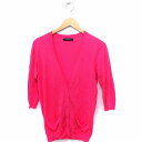 【中古】ユナイテッドアローズ UNITED ARROWS カーディガン ニット Vネック 七分袖 コットン 綿 ピンク /FT23 レディース 【ベクトル 古着】 200928 ブランド古着ベクトルプレミアム店(4)