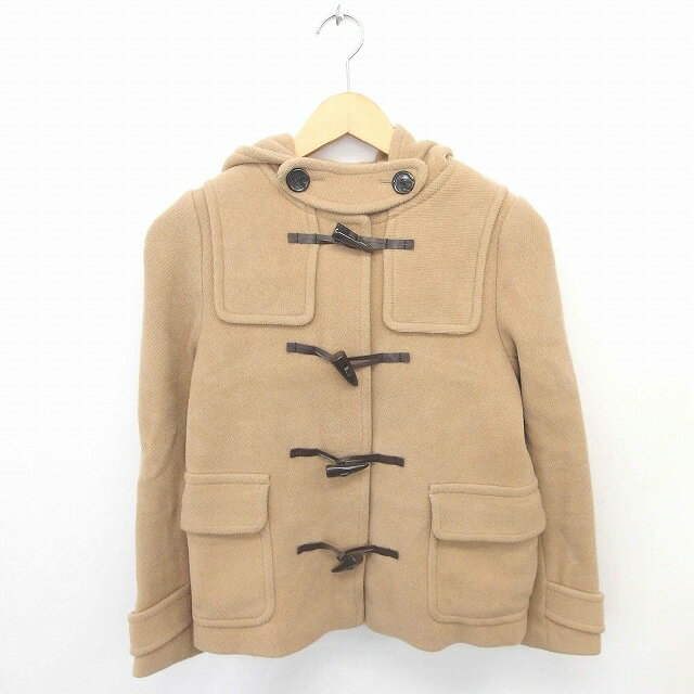 【中古】B&Y ユナイテッドアローズ BEAUTY&YOUTH ビューティー&ユース コート アウター ダッフル ショート フード ウール S 薄茶 ベージュ /TT17 レディース 【ベクトル 古着】 200930 ブランド古着ベクトルプレミアム店