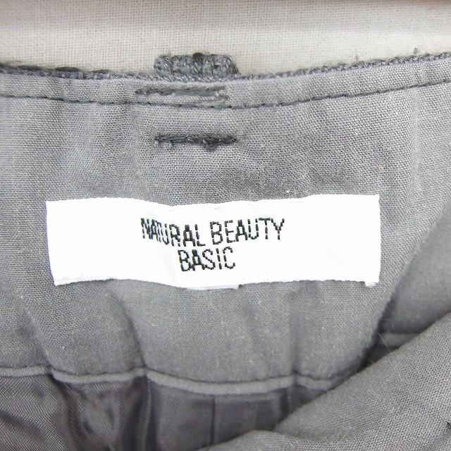 【中古】ナチュラルビューティーベーシック NATURAL BEAUTY BASIC パンツ キュロット ショート 総柄 厚手 ジップフライ L グレー 灰 /TT6 レディース 【ベクトル 古着】 200930 ブランド古着ベクトルプレミアム店