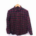 【中古】ジーナシス JEANASIS シャツ ブラウス チェック 長袖 コットン 綿 F レッド 赤 /FT23 レディース 【ベクトル 古着】 200919 ブランド古着ベクトルプレミアム店(4)