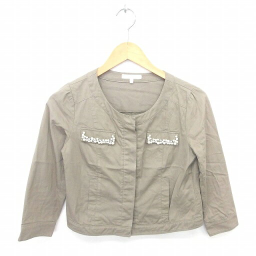 【中古】プロポーション ボディドレッシング PROPORTION BODY DRESSING ジャケット ノーカラー 比翼仕立て ビーズ装飾 長袖 2 薄茶 ベージュ /TT29 レディース 【ベクトル 古着】 200926 ブランド古着ベクトルプレミアム店 【中古】プロポーション ボディドレッシング PROPORTION BODY DRESSING ジャケット ノーカラー 比翼仕立て ビーズ装飾 長袖 2 薄茶 ベージュ /TT29 レディース 【ベクトル 古着】 200926 ブランド古着ベクトルプレミアム店