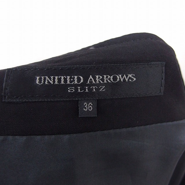 ブランド古着の買取販売ベクトルの【中古】ユナイテッドアローズ UNITED ARROWS スカート 台形 フリル 膝丈 シンプル サイドジップ 36 ブラック /ST11 レディース 【ベクトル 古着】 200926 ブランド古着ベクトルプレミアム店｜アングル3