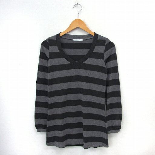 【中古】CLEAR CREA チュニック カットソー Tシャツ 長袖 ボーダー Vネック ブラック グレー /ST39 レディース 【ベクトル 古着】 201030 ブランド古着ベクトルプレミアム店 【中古】CLEAR CREA チュニック カットソー Tシャツ 長袖 ボーダー Vネック ブラック グレー /ST39 レディース 【ベクトル 古着】 201030 ブランド古着ベクトルプレミアム店