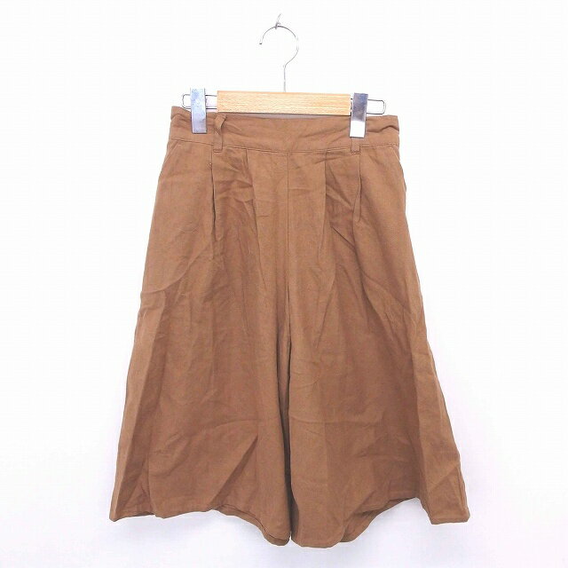 【中古】ノーブランド パンツ ワイド ガウチョ ウエストゴム 綿 コットン M 茶 ブラウン /TT6 レディース 【ベクトル 古着】 201026 ブランド古着ベクトルプレミアム店
