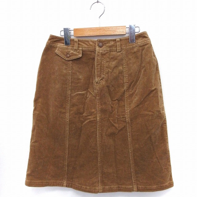 【中古】スカート コーデュロイ 台形 ひざ丈 コットン 綿 64-91 キャメル 茶 /FT47 レディース 【ベクトル 古着】 201015 ブランド古着ベクトルプレミアム店