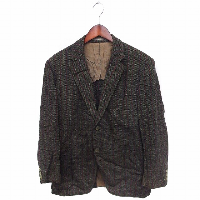 【中古】ジャケット アウター ストライプ テーラード 長袖 グレー 灰 /FT16 メンズ 【ベクトル 古着】 201106 ブランド古着ベクトルプレミアム店