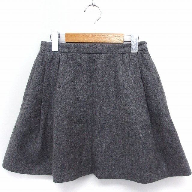 【中古】キャシャレル cacharel スカート フレア ミニ ウール 無地 シンプル 36 グレー /FT2 レディース 【ベクトル 古着】 201118 ブランド古着ベクトルプレミアム店