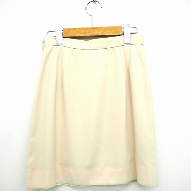 【中古】ナイスクラップ NICE CLAUP スカート 台形 無地 ボタン ひざ丈 アイボリー /MT30 レディース 【ベクトル 古着】 201214 ブランド古着ベクトルプレミアム店