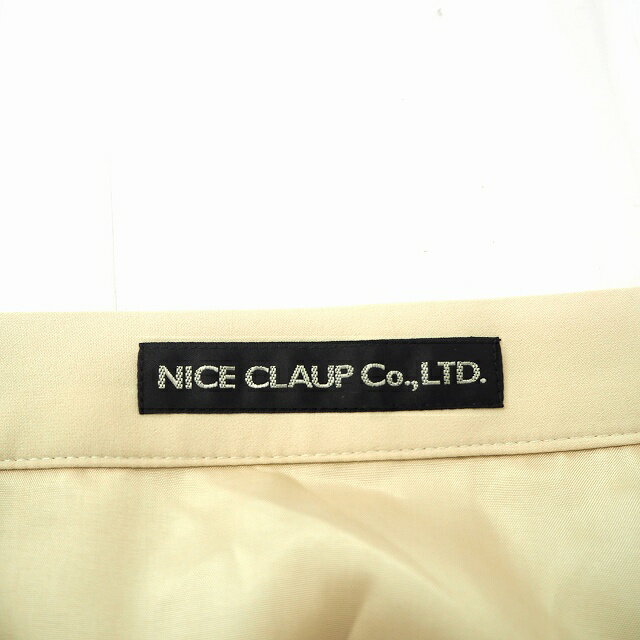 【中古】ナイスクラップ NICE CLAUP スカート 台形 無地 ボタン ひざ丈 アイボリー /MT30 レディース 【ベクトル 古着】 201214 ブランド古着ベクトルプレミアム店