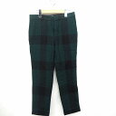 【中古】フルーツケイク FRUIT CAKE パンツ ボトムス スラックス チェック 九分丈 ウール 毛 S グリーンブラック 緑 黒 /MT26 レディース 【ベクトル 古着】 210113 ブランド古着ベクトルプレミアム店