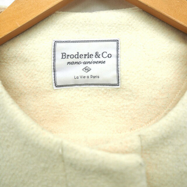 【中古】ブロードゥリー&コー Broderie&Co ナノユニバース コート アウター ノーカラー 無地 リボン ベルト ミモレ丈 クロップド 中綿 ウール混 36 アイボリー /MT23 レディース 【ベクトル 古着】 210113 ブランド古着ベクトルプレミアム店 auc-vector-18953544 ブランド古着の買取販売ベクトル サンプル画像3