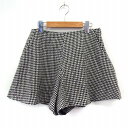 【中古】アナトリエ ANATELIER パンツ ショート キュロット フレア 千鳥柄 ポケット 38 ブラック /ST39 レディース 【ベクトル 古着】 21...